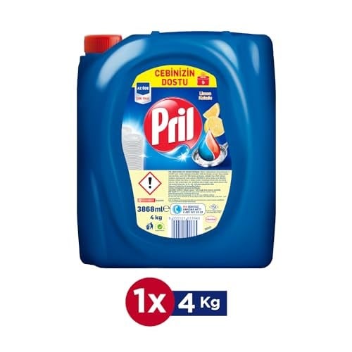Pril Limon Kokulu Sıvı Bulaşık Deterjanı 1 x 4 KG, Limon 4kg