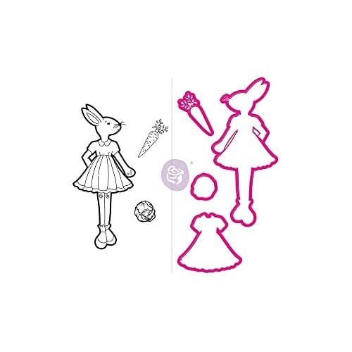 Prima Marketing JN Doll Stamp & Dies-Bunny