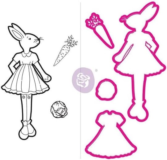 Prima Marketing JN Doll Stamp & Dies-Bunny