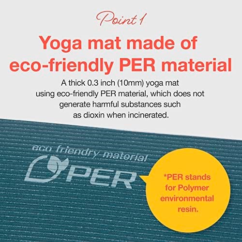 Primasole Yoga Matı - Çevre Dostu Malzeme, 1,3 cm kalınlık, Kaymaz Yoga Pilates Fitness Matı - Evde ve Spor Salonu Kullanımı İçin - 4 Renk Seçeneği - Taşıma Çantası ve Askısıyla Birlikte