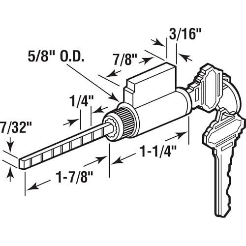 Prime-Line E 2103 Silindir Kilidi, 1-1/4 inç, Schlage Şekilli Anahtarlar