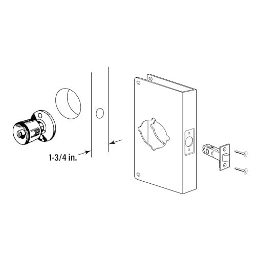 Prime-Line Recessed Door Reinforcer Entry 5.1cm - 0.3cm 7.6cm - 2.2cm W X 23cm H Stainless Steel Finish Stainless Ste