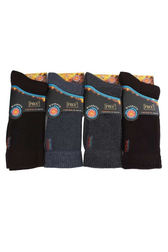 Pro Çorap Pro 3 Çift Diyabetik Termal Havlu Çorap Çok Renkli 40-45