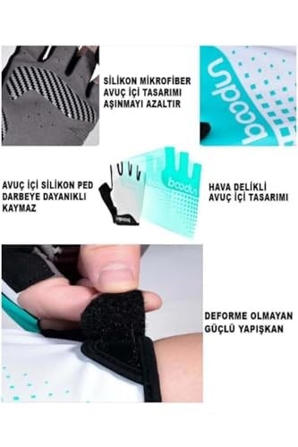Profesyonel Mtb Bisiklet Eldiveni Siyah Beyaz