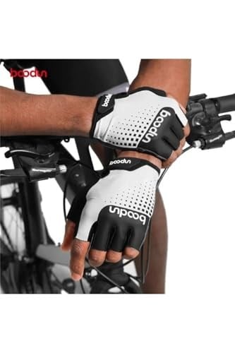 Profesyonel Mtb Bisiklet Eldiveni Siyah Beyaz