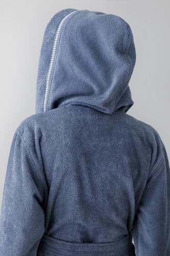 Profundo Robe Sky - Ekstra Yumusak, Modern ve Özel Tasarım%100 Pamuk Unisex Kapüşonlu Bornoz