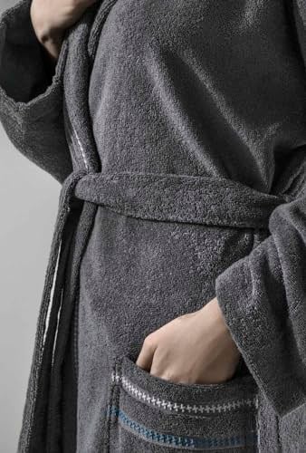Profundo Robe Space - Ekstra Yumusak, Modern ve Ozel Tasarim%100 Pamuk unisex Kapusonlu Bornoz