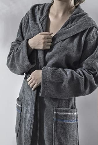 Profundo Robe Space - Ekstra Yumusak, Modern ve Ozel Tasarim%100 Pamuk unisex Kapusonlu Bornoz