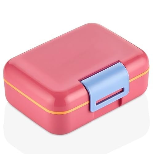 Promosyonca 2 Katlı Bento Öğle Yemeği Kutusu, 1.6 Litre, 3 Bölmeli, BPA İçermeyen PP Plastik, Çatal Bıçak Kaşık Hediyeli (Pembe)