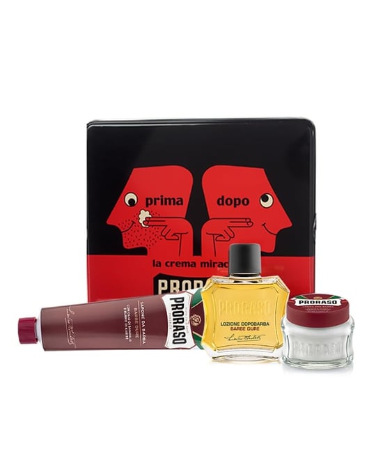 Proraso Vintage Set/Yenileyici-Primadopo | Shea yağı ve sandal ağacı yağı, paraben ve silikonsuz, alkolsüz tıraş sonrası balsam, İtalyada üretilmiştir