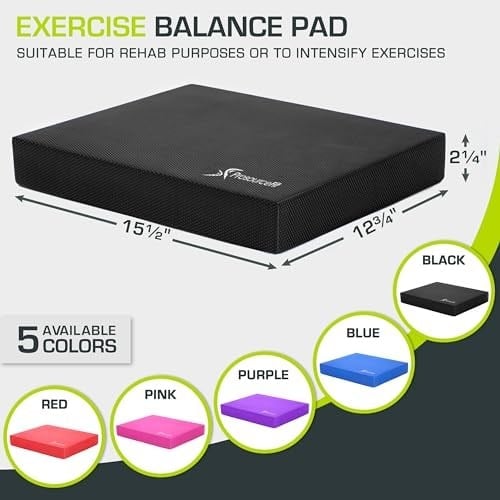 ProsourceFit Egzersiz Denge Pedi – Kaymaz, Yastıklı Köpük Mat ve Dizlik; Fitness, Denge Antrenmanı, Yoga ve Fizik Tedavi için