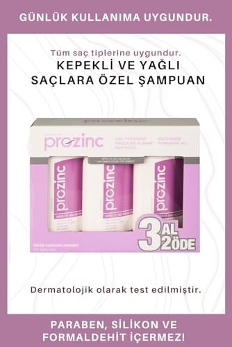 Prozinc Kepekli ve Yağlı Saçlar Arındırıcı Şampuan 300 ml 3 Al 2 Öde