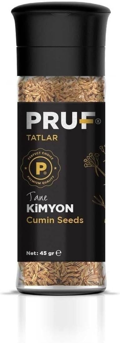 Pruf Kimyon Tane/Cumin Seeds 45 Gr. Sağlıklı Cam Şişe