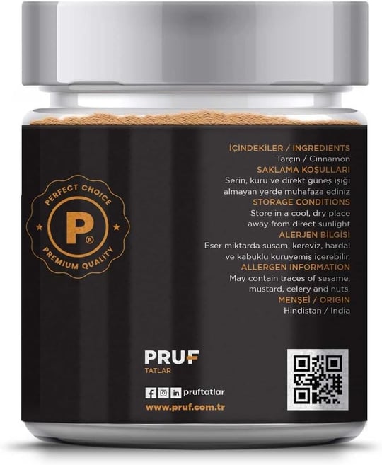 Pruf Tarçın Toz 140 gr Cam Kavanoz