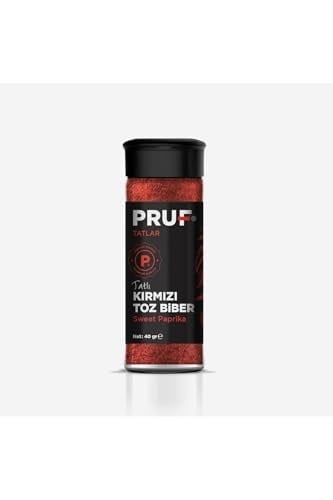 Pruf Tatlı Toz Kırmızı Biber 40 Gr. Cam Şişe