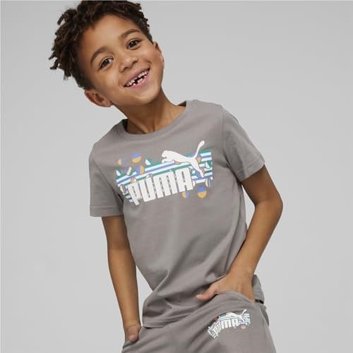 PUMA ESS+ SUMMER CAMP Tee Unisex Çocuk Tişört, Turquoise Surf, 4-5 Yaş