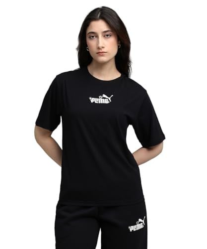 PUMA Kadın ESS NATURE 2.0 Relaxed Tee T-shirt PUMA Black L