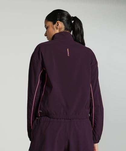PUMA Kadın RUN FOR HER WOVEN 1/2 ZIP-Midnight Plum-Sunset Glow Woven Jackets L