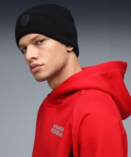 PUMA Unisex Yetişkin FERRARI PRO Mid Crown Beanie Şapka Puma Black Tek Beden
