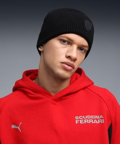 PUMA Unisex Yetişkin FERRARI PRO Mid Crown Beanie Şapka Puma Black Tek Beden