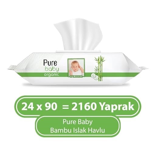 Pure Baby Organik Bambu Özlü Islak Havlu 24×90 (2160 Yaprak)