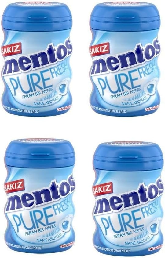 Pure Fresh Nane Aromalı Şekersiz Draje Sakız 4 Adet * 60 Gr.