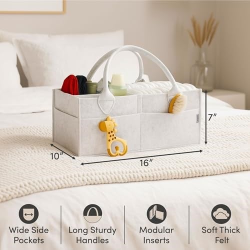 PUTSKA Bebek Bezi Caddy Organizatör Kreş Sepeti - Bebek Sepeti Bebek Duş Listesi İçin Hediye Kaydı. Bebeğin Temel Olması Gerekenler. Yenidoğan Erkek Çocuk Odası Dekoru veya Kız Çocuk Odası Dekoru veya