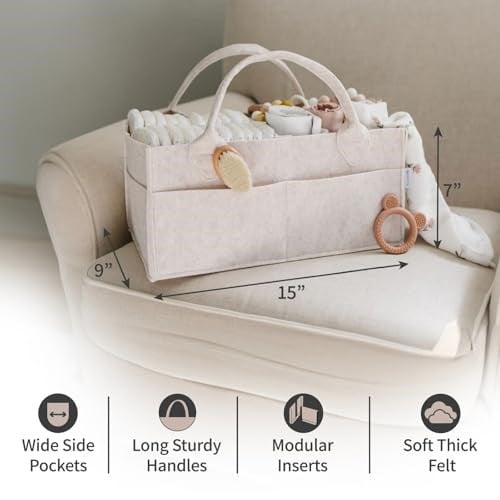 PUTSKA Bebek Bezi Caddy Organizatör Kreş Sepeti - Bebek Sepeti Bebek Duş Listesi İçin Hediye Kaydı. Bebeğin Temel Olması Gerekenler. Yenidoğan Erkek Çocuk Odası Dekoru veya Kız Çocuk Odası Dekoru veya