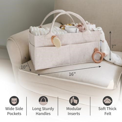 PUTSKA Bebek Bezi Caddy Organizatör Kreş Sepeti - Bebek Sepeti Bebek Duş Listesi İçin Hediye Kaydı. Bebeğin Temel Olması Gerekenler. Yenidoğan Erkek Çocuk Odası Dekoru veya Kız Çocuk Odası Dekoru veya