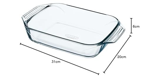Pyrex - Karşı konulmaz - Dikdörtgen cam pişirme kalıbı, şeffaf, 31 x 20 cm