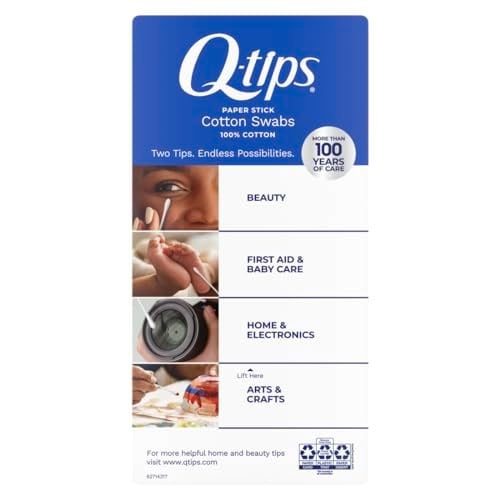 Q-tips Hijyen ve Güzellik Bakımı İçin Pamuklu Çubuklar% 100 Pamuklu 375 Sayım ile Yapılan Orijinal Pamuklu Çubuk