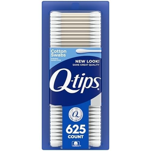 Q-tips Hijyen ve Güzellik Bakımı için Pamuklu Çubuklar Orijinal Pamuklu Bez%100 Pamuktan Yapılmıştır 625 Adet