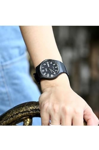 Q&Q-Su Geçirmez Silikon Kordonlu Çift Takvimli Unisex Kol Saati