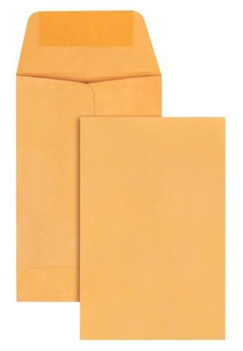 Quality Park #1 Bozuk Para ve Küçük Parça Zarfı, 28 lb. Kahverengi Kraft, 5.7x8.9 cm, 500lü Kutu (50162)