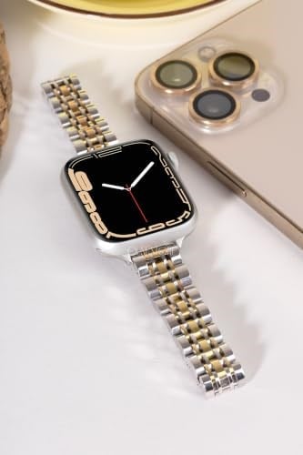Quse Slim Jubilee Kordon, Apple Watch SE/11/10/9/8/7/6 ile Uyumlu, Kadınlar için İnce Çelik, 46mm/45mm/44mm, Series 10 42mm/41mm/40mm/38mm - Seçenekler: 38mm / 40mm / 41mm / (Series 10 - 42mm)
