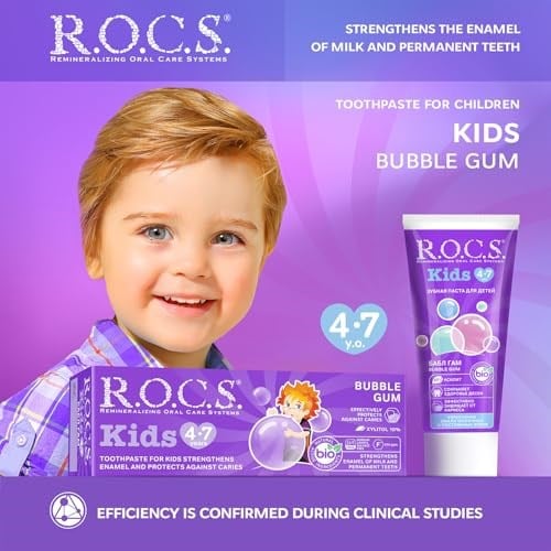 R.O.C.S. Kids 4-7 Yaş Florürsüz Diş Macunu Balon Sakızı Tadında