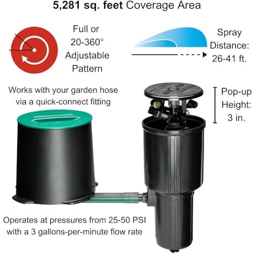 Rain Bird Click-N-Go Hortum Bağlantılı LG3HE Yer İçi Darbeli Yağmurlama