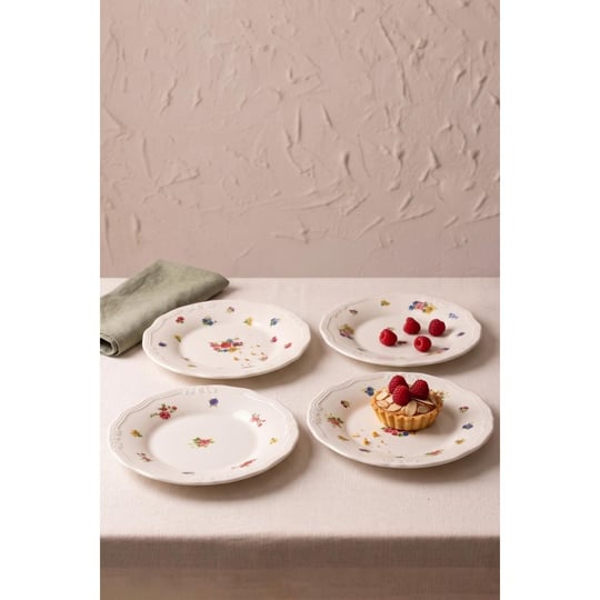 Rakle X Bengi Kurtcebe Anneanne Sofraları Porselen 4lü Pasta Tabağı Seti 21 Cm