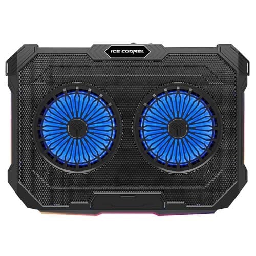 RAMPAGE Sirius S46 RGB Işıklı 2 Fanlı Notebook Soğutucu, Tek Beden, 300.45.10.0098, Siyah, Erkek