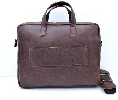 Randy Eskitme Taba Unisex Hakiki Deri Evrak&Laptop Çantası