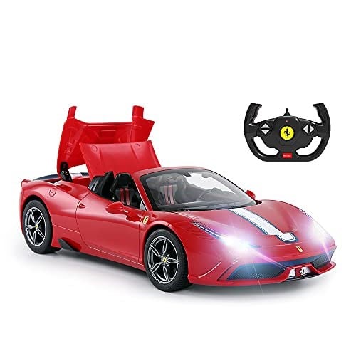 Rastar Ferrari uzaktan kumandalı araba, 1: 14 Ferrari 458, Special A, kırmızı oyuncak araba – Cabrio, otomatik açma/kapama