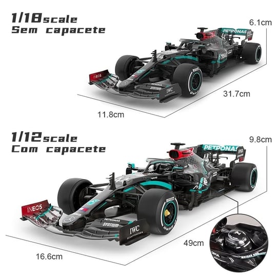 RASTAR RC Araba 1/18 Ölçekli 2.4 Ghz Mercedes-AMG F1 W11 EQ Performans Resmi Lisanslı RC Serisi Radyo Uzaktan Kumanda Araba