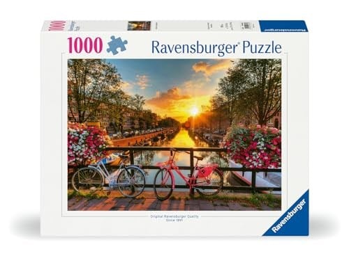 Ravensburger Amsterdamda Bisikletler Yetişkinler için 1000 Parça Yapboz - 12000662 - El Yapımı Aletler, Almanyada Üretilmiştir, Her Parça Birbirine Mükemmel Uyar