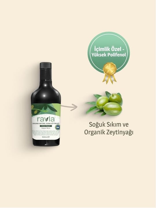Ravla Organik Erken Hasat Zeytinyağı – İçimlik 500 ml