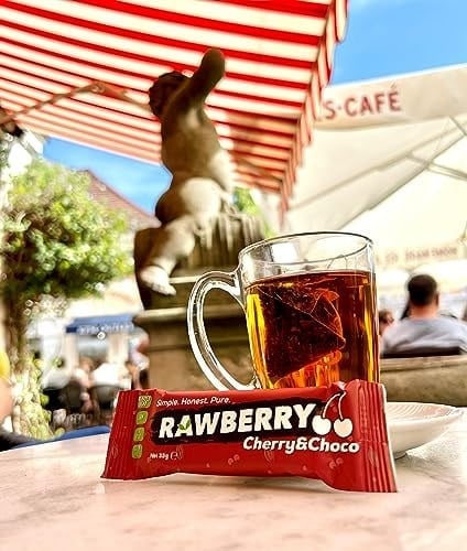 Rawberry Cherry Choco Şeker İlavesiz Vegan Glütensiz Kuruyemiş Bar (kutuda 15 Adet)