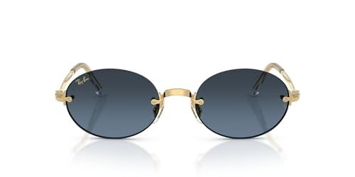 Ray-Ban RB 3929 001S2 54 A$AP ROCKY Unisex Oval Gold Aynalı Metal Güneş Gözlüğü