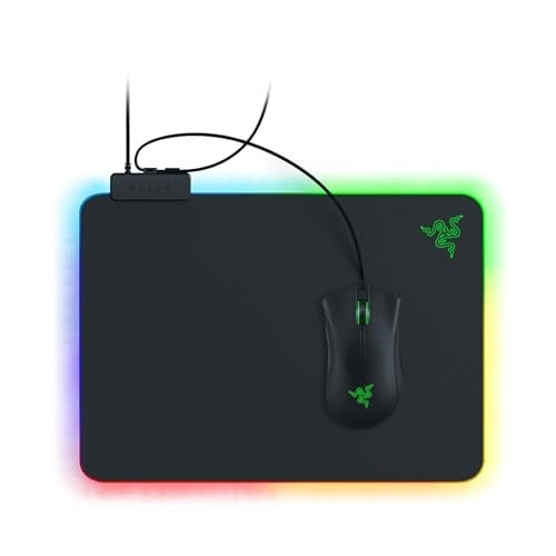 Razer Firefly V2 - Oyun fare altlığı (mikroyapılı yüzeyli oyun fare altlığı, kablo montajı ve RGB aydınlatma) Siyah