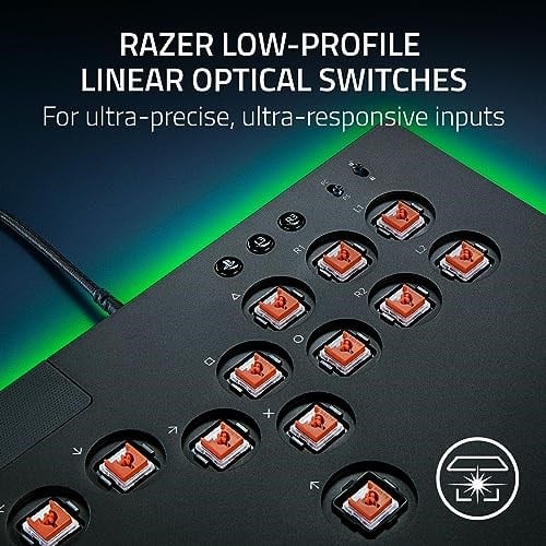 Razer Kitsune - PS5 ve PC için optik tüm düğmeli arcade kontrol cihazı (4 hassas hareket tuşlu düzen, düz doğrusal optik anahtarlar, ince, taşınabilir gövde) S - Seçenekler: Kitsune, Kitsune - Chun-Li