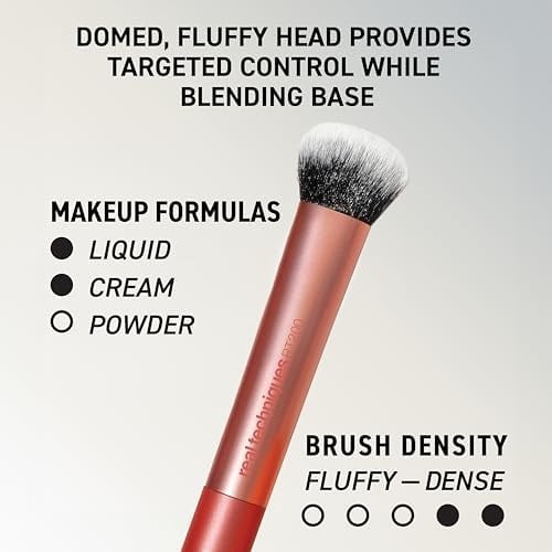 REAL TECHNIQUES Everyday Essentials makyaj fırçası, yüz için komple set (yüz süngeri, yüz, ruj, ayarlama ve delüks göz farı fırçası)