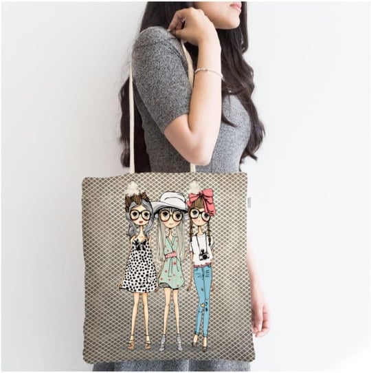RealHomes Fashion Girls Dijital Baskılı Modern Fermuarlı Kumaş Çanta Canta-570, CANTA-570